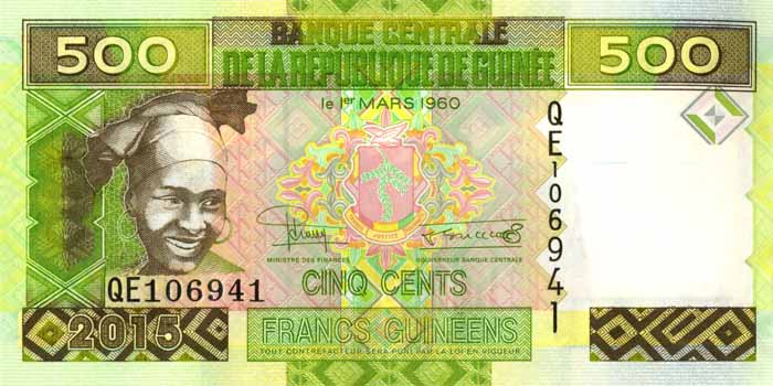 Guinea - 500 Francs - P-47 - 2015 dated Foreign Paper Money